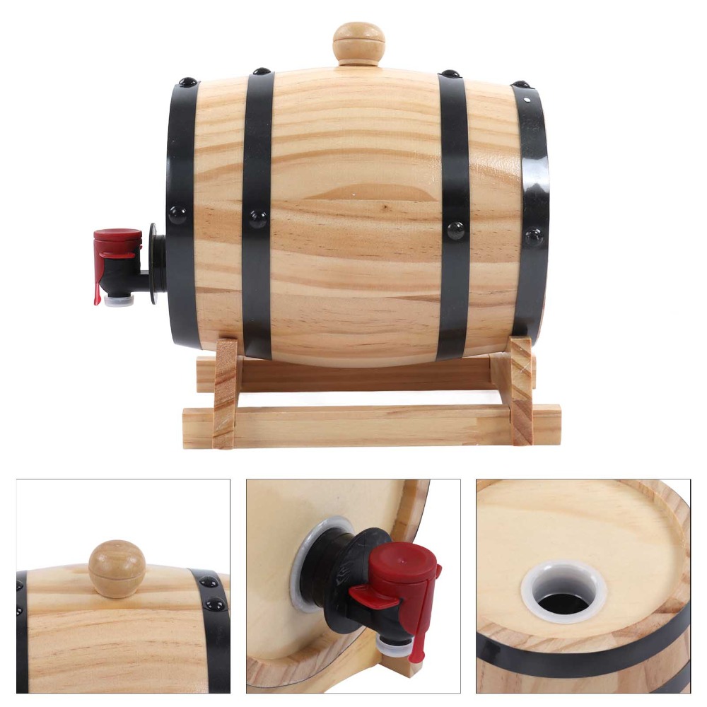 7 piece Vintage Pine Wood Wine - Wine Beer Whiskey ulasan dan harga