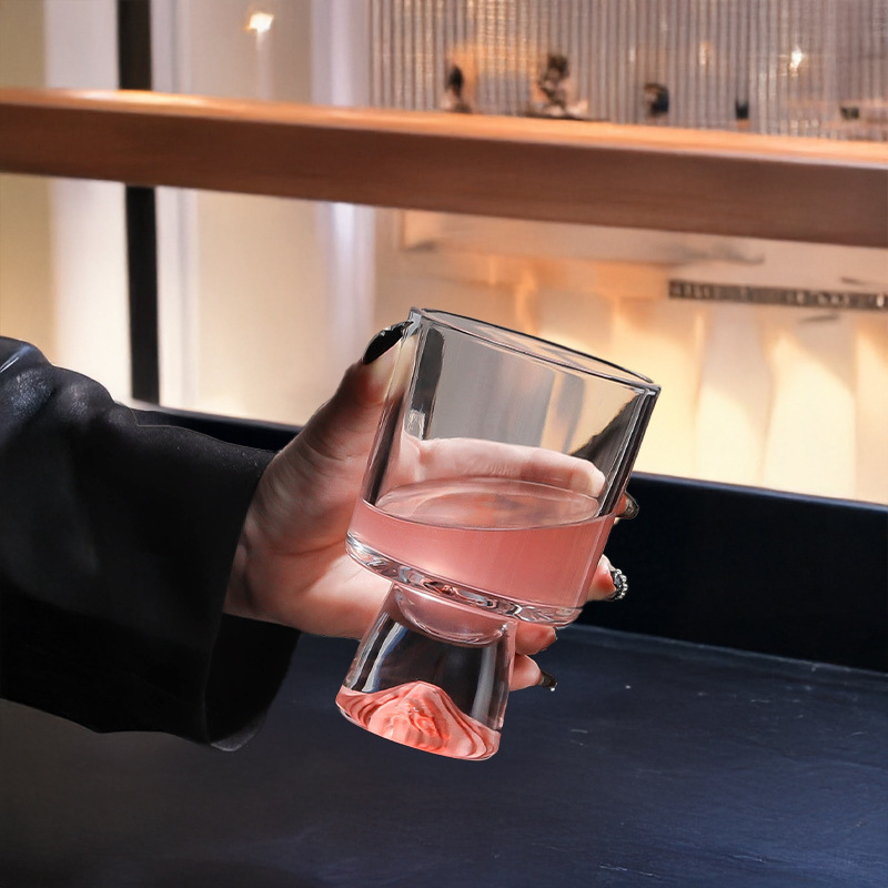 Pink Mountain Glass Cup, High- - Wine Beer Foot ulasan dan harga