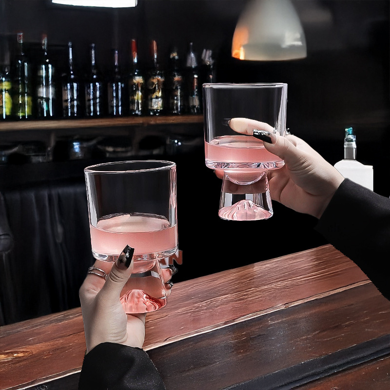 Pink Mountain Glass Cup, High- - Wine Beer Foot ulasan dan harga
