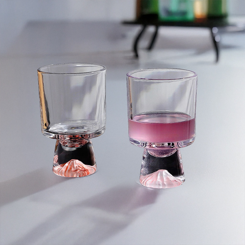 Pink Mountain Glass Cup, High- - Wine Beer Foot ulasan dan harga