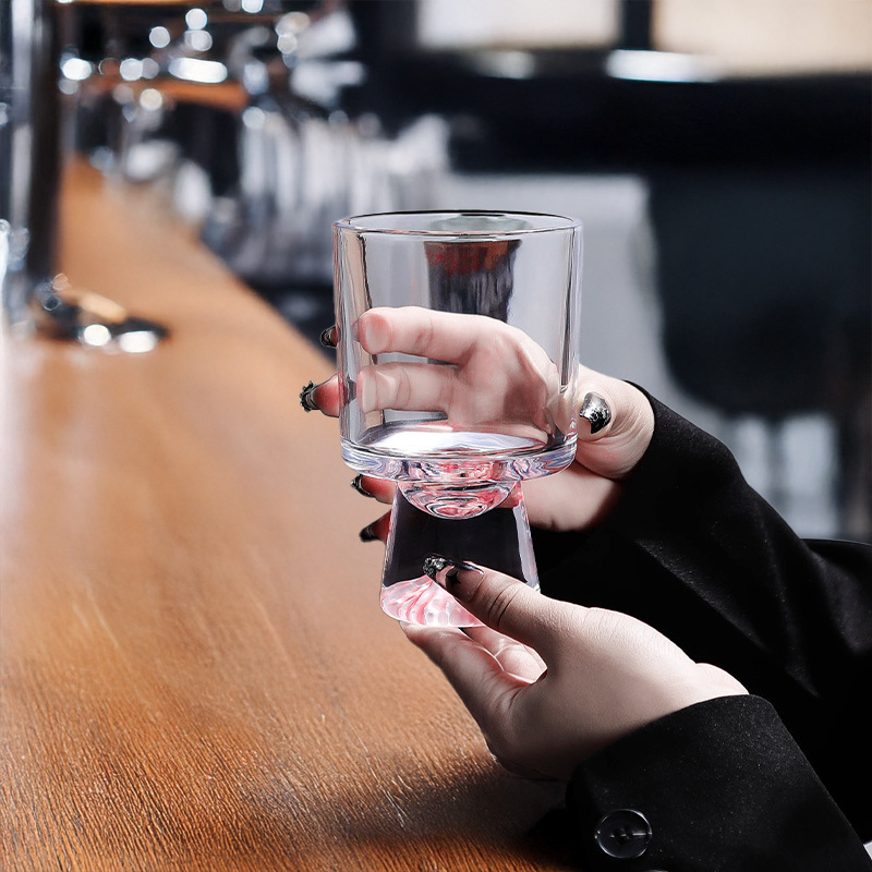 Pink Mountain Glass Cup, High- - Wine Beer Foot ulasan dan harga