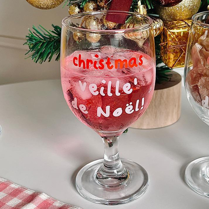 Vintage Letters Printed Glass  - Wine Beer Foot ulasan dan harga