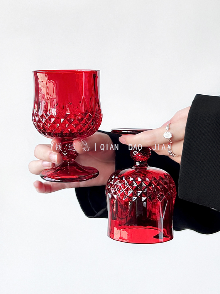 Vintage red ins style embossed - Wine Beer Foot ulasan dan harga
