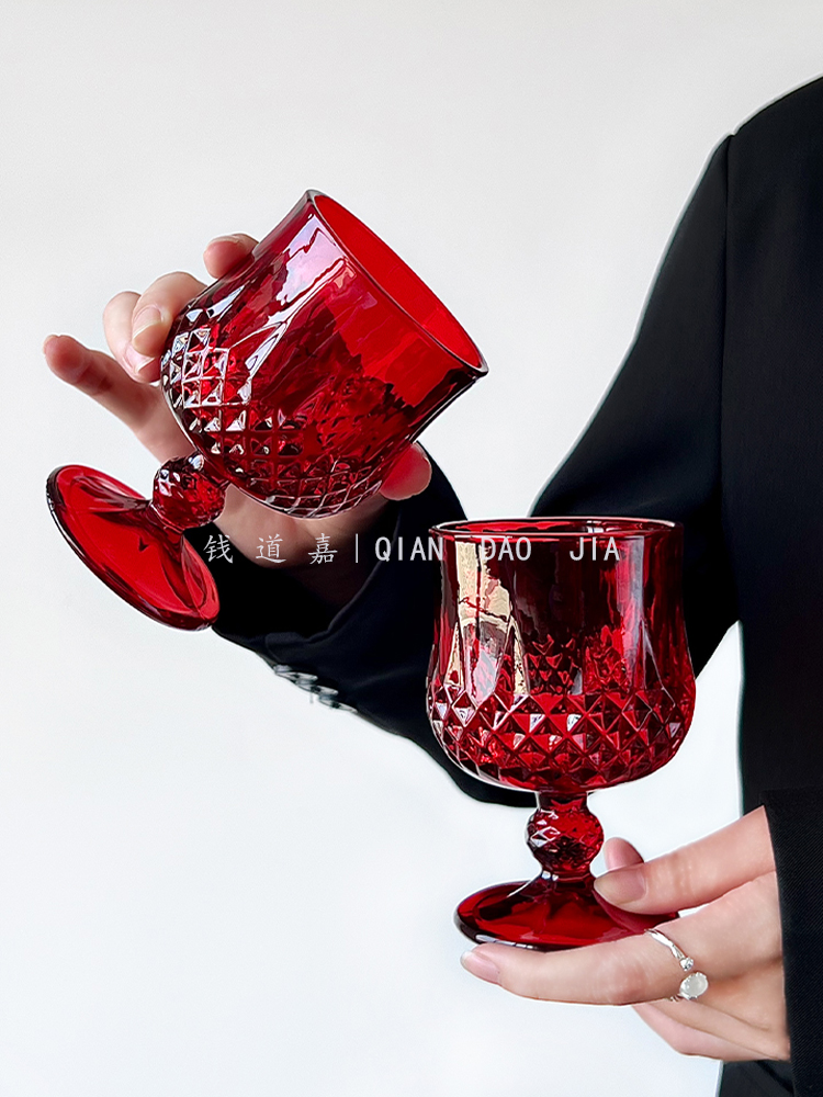 Vintage red ins style embossed - Wine Beer Foot ulasan dan harga
