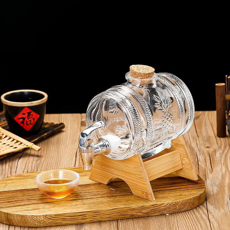 1L Glass Whiskey Barrel Wine B - Wine Beer Whiskey ulasan dan harga