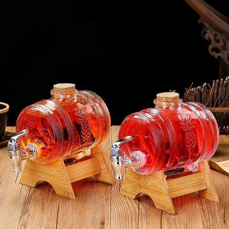 1L Glass Whiskey Barrel Wine B - Wine Beer Whiskey ulasan dan harga