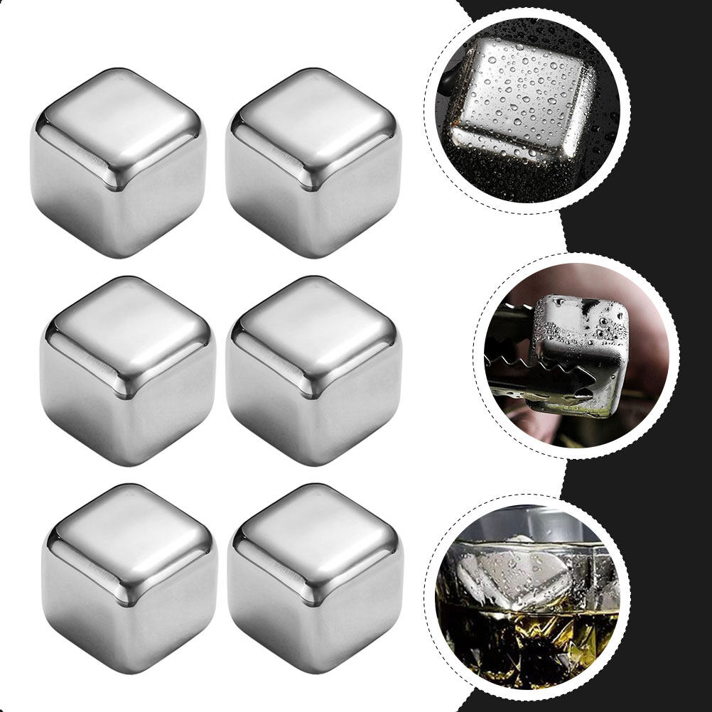 6Pcs Stainless Steel Wine Rock - Wine Beer Whiskey ulasan dan harga